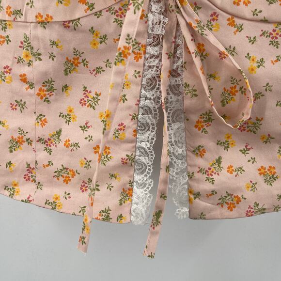 RUMOURS Size Medium Cottagecore Milkmaid Corsette Prairie Garden Lace Floral - Picture 13 of 15